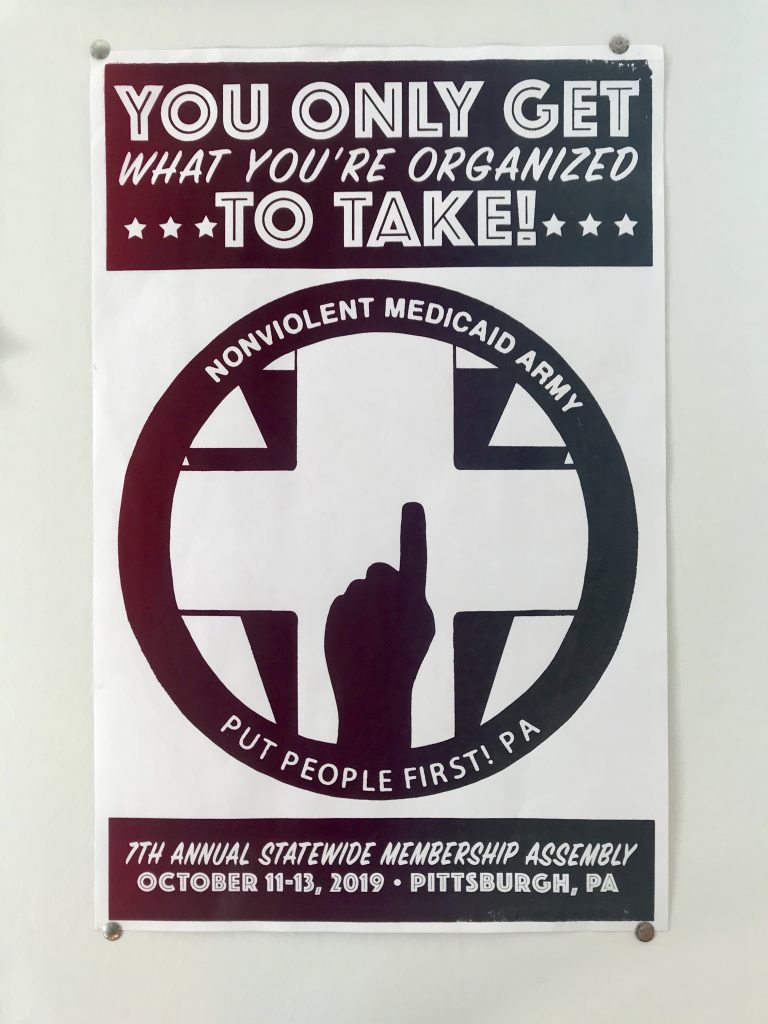 Poster from the 2019 PPF-PA Membership Assembly "You only get what you're organized to take!"